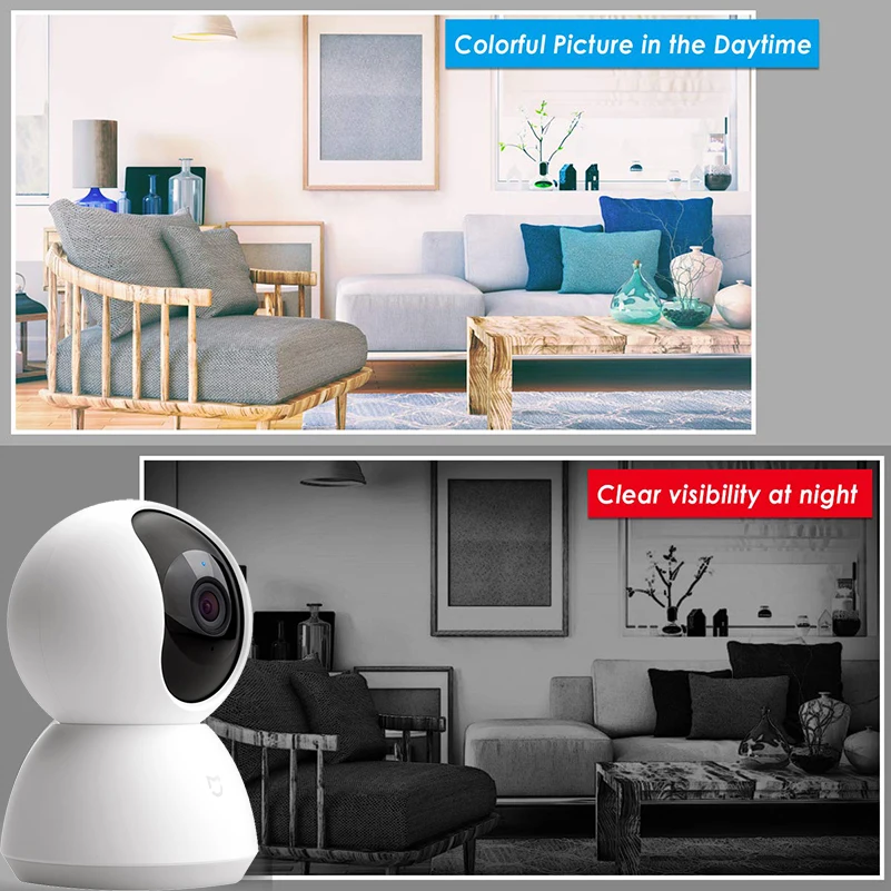 Оригинальная камера Xiaomi Mijia, 360 градусов, домашняя панорамная Wi-Fi камера, ночное видение, умная камера, веб-камера, видеокамера AI Enhanced Motion