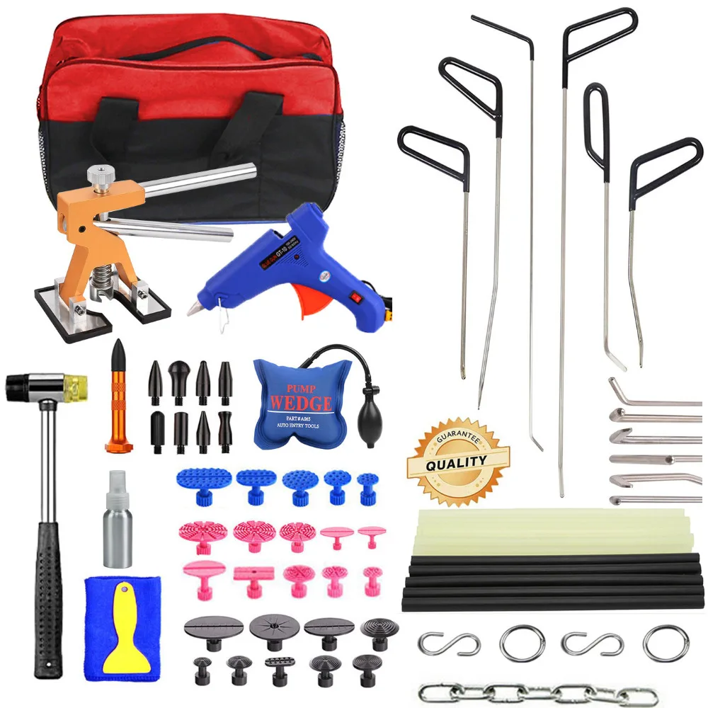 Автопилот Paintless Dent Repair Tools Kit 17 шт. DIY Авто Puller Автомобильная дверь Ding присоска для