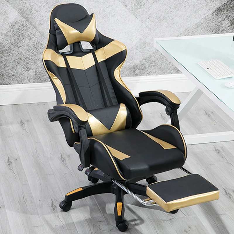 VESCOVO Silla массажный стул геймера компьютерное игровое регулируемое кресло Кожаное офисное кресло