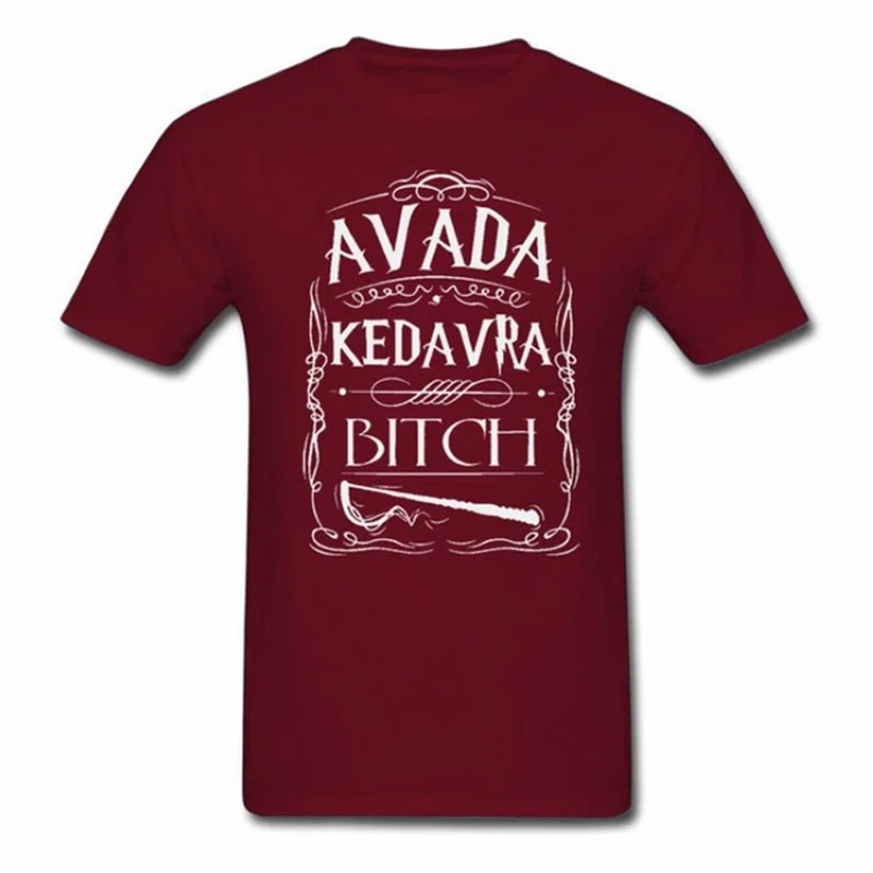 Men Maroon Avada Kedavra Bitch Футболка мужская женская Повседневная Harajuku Swag топы футболки хлопок короткий рукав футболка Летняя футболка Hipster - Цвет: Men Maroon