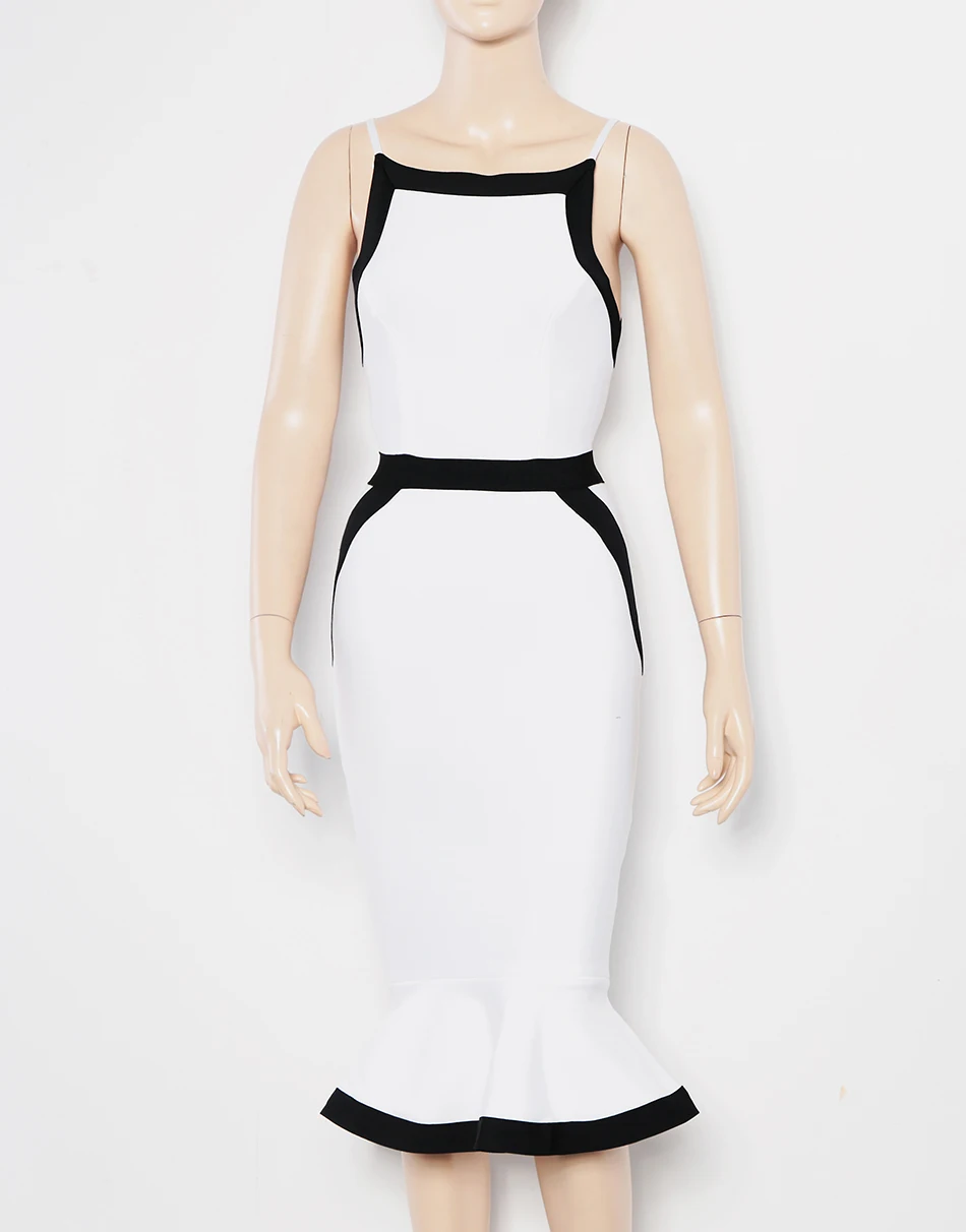 Женское летнее Бандажное платье 2018 сексуальное Белое на бретельках с русалочкой