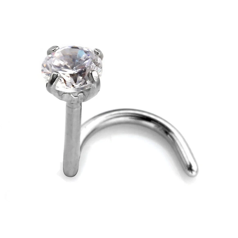 Модные 3 мм циркониевые стразы шпильки для носа крючки кольца пирсинг ювелирные