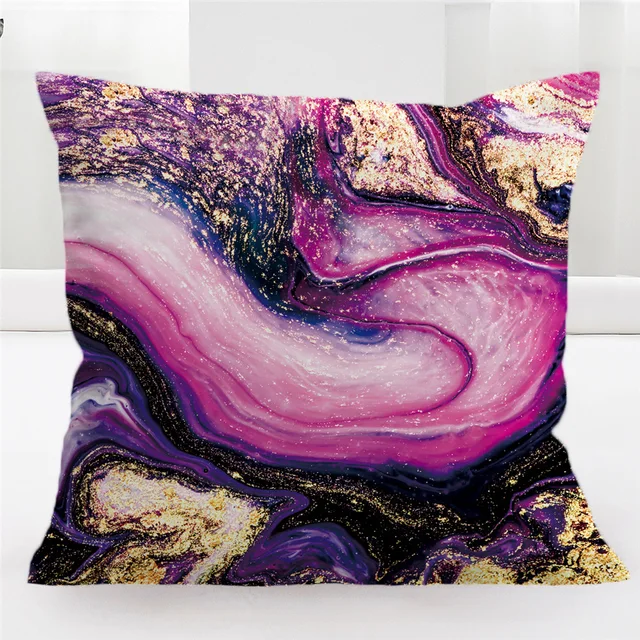 BlessLiving Colorful Marble Cushion Cover Pastel Quicksand Pillow Cover Decorative Abstract Art Pillowcase Bright Kussenhoes 3