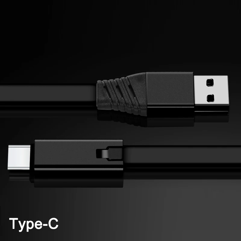 NOHON регенерирующий USB кабель для iPhone Xs Max XR USB C многоразовый кабель для быстрой зарядки для samsung huawei type C кабель Micro USB кабель - Цвет: Black For Type C