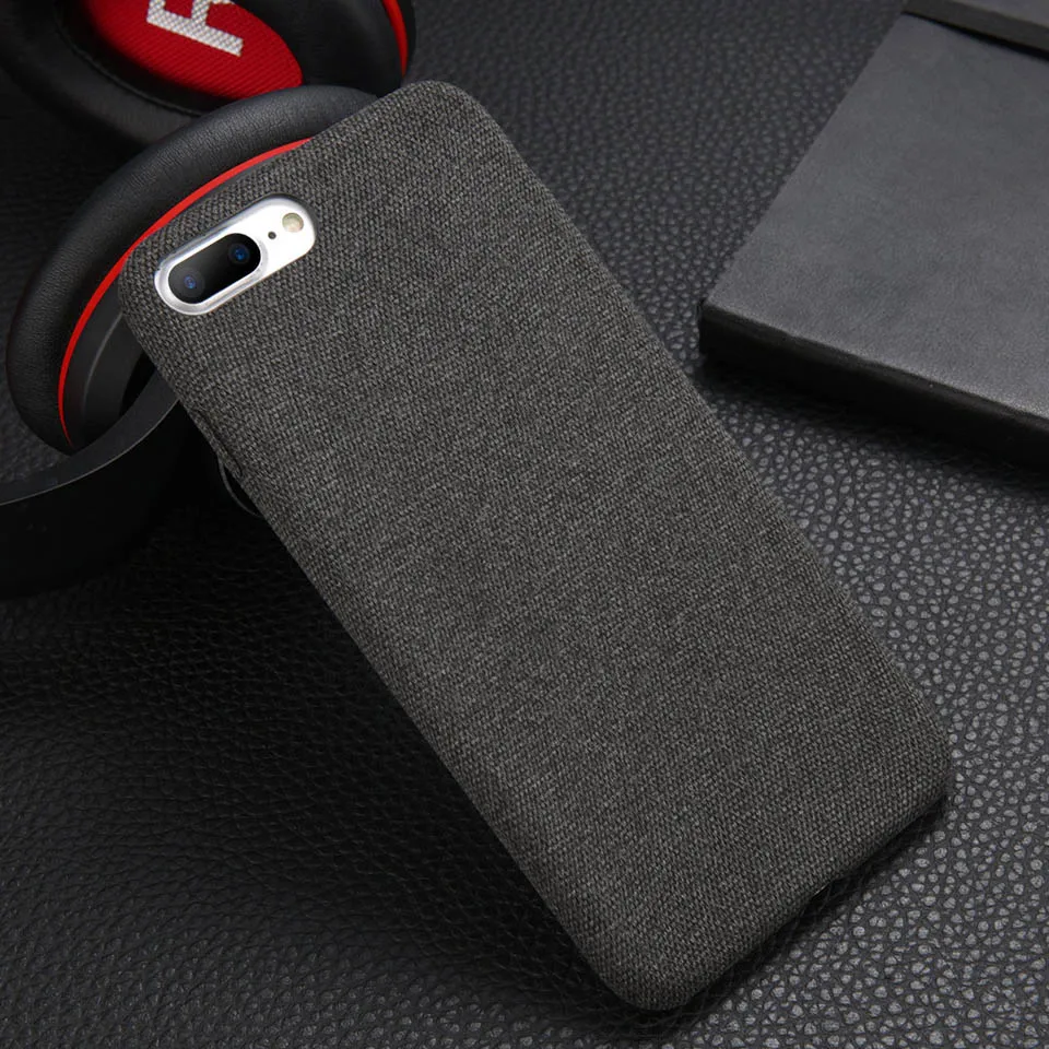 Lovebay Роскошные Плюшевые ткани мягкая задняя крышка для iPhone 7 чехол хлопок лен ткань чехол для телефона s для iPhone X 8 6 6S плюс XR XS Max - Цвет: Темно-серый