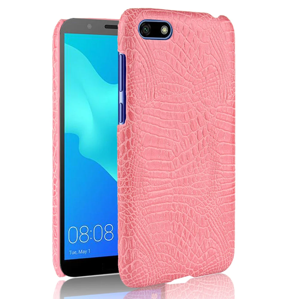Роскошные крокодиловой кожи Pattern кожаный чехол для huawei Y5 2018 противоударный Hard Shell