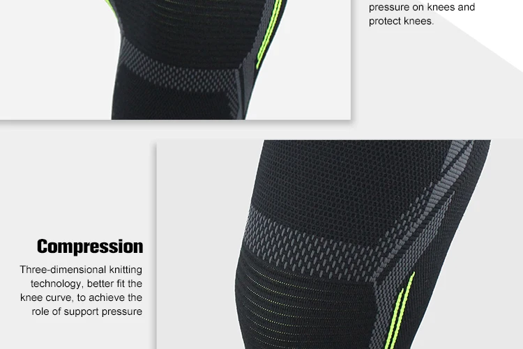 1 Piece Sports Knee Brace Compression Sleeve Elastic Non-Slip 3D Circular Knitting Provides Fitness Running Cycling Knee Pad