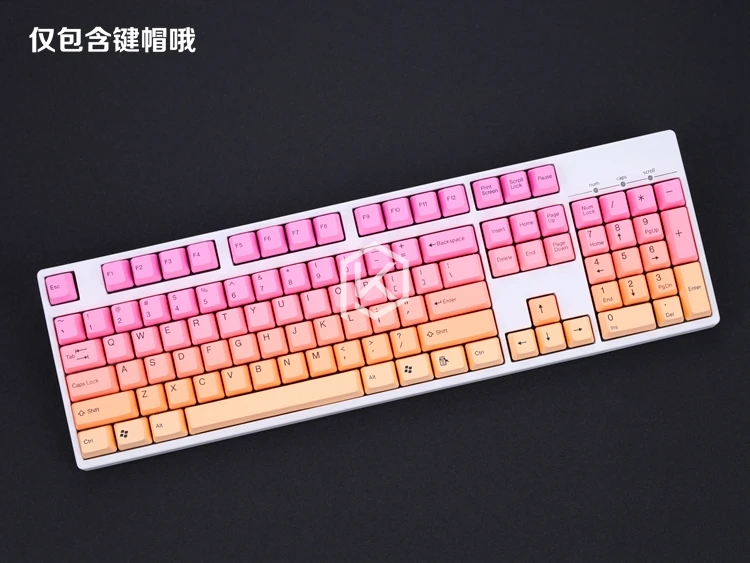 taihao pbt double shot keycaps for diy gaming mechanical keyboard color of miami diablo black orange cyan rainbow light grey free global shipping