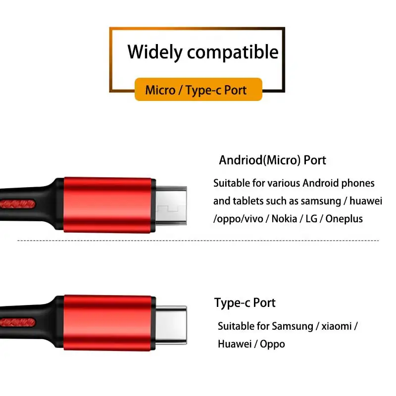 Зарядное устройство Usb кабель для samsung s7 s8 type-c usb зарядный кабель для xiaomi huawei 3 в 1 micro usb быстрая зарядка шнур для oppo vivo