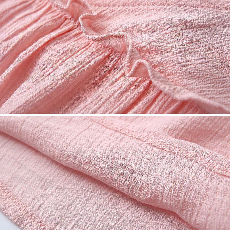 Женская шифоновая блузка с коротким рукавом и V образным вырезом|Блузки| |