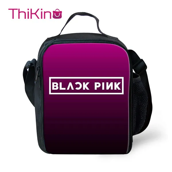 Thikin Blackpink KPop Девушки группа сумки для ланча для девочек подростков Мода портативный кулер мультфильм сумка с узором сумка для пикника - Цвет: CDZHL440G