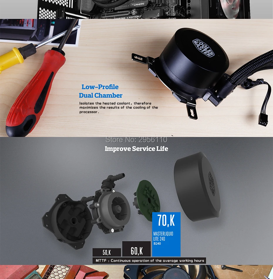 Кулер Cooler Master B240 cpu жидкостный кулер 120 мм красный светодиодный тихий вентилятор для Intel 1151 1150 2011 2066 и AMD AM4 cpu кулер для воды