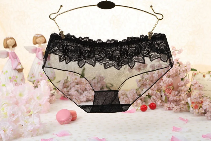 Женские кружевные трусики пикантные с низкой посадкой прозрачное женское нижнее