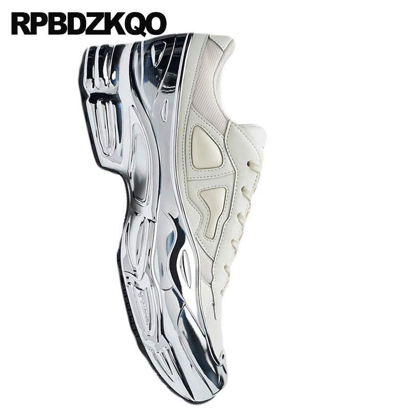 Кроссовки на толстой подошве шнуровке натуральная кожа круглый носок криперы