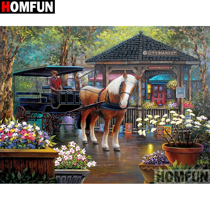 

Алмазная живопись HOMFUN «Пейзаж», алмазная вышивка «сделай сам» с полными квадратными/круглыми стразами, 5D домашний декор, A00765