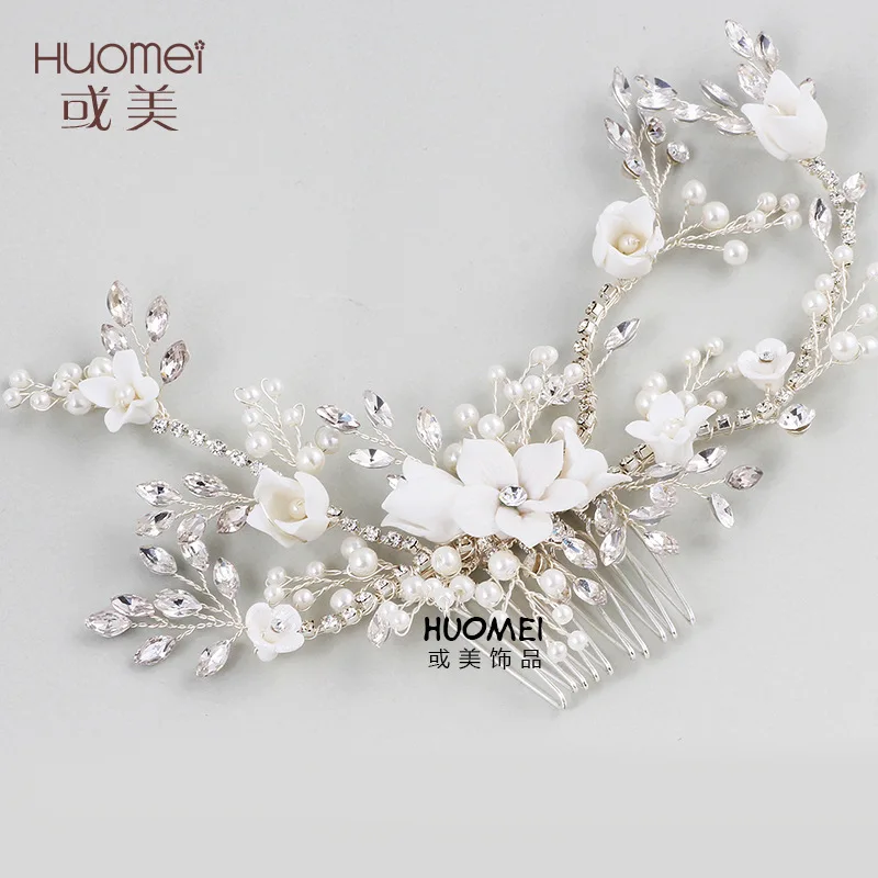 

New Patten Hairpin Beautiful Bride Headwear Wedding Dress Hair Comb Photograph Ornaments Charming Bride Hair Jewelery Hot Sell