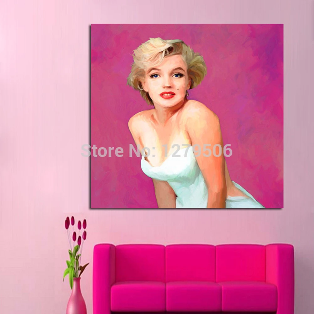 

Pure Handmade Abstract The Bright Star Marilyn Monroe Art Oil Painting On Canvas Paintings For Living Room Decor Pop Artist work
