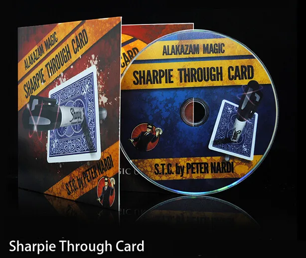 Шарпи через карту(Гиммик карты плюс DVD) Волшебные трюки проникают подписанные карты магией крупным планом улица трюк Иллюзия реквизит