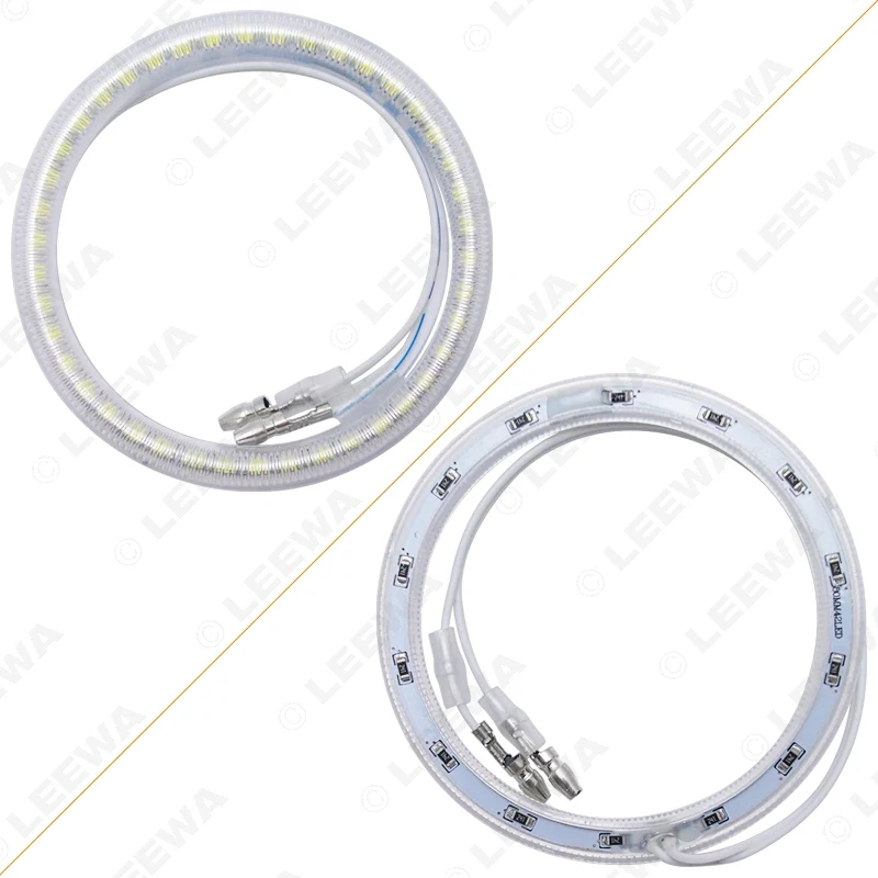 LEEWA 2*80mm 2*100mm Car LED Halo Rings Angel Eyes DRL Head Lamp For VOLKSWAGEN Magotan White/Blue/Yellow #CA5267 | Автомобили и