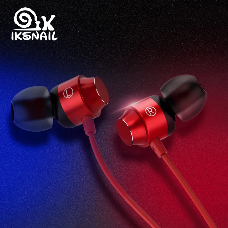 Проводные наушники-вкладыши IKSNAIL с микрофоном разъем 3 5 мм для Samsung Xiaomi MP3 наушники