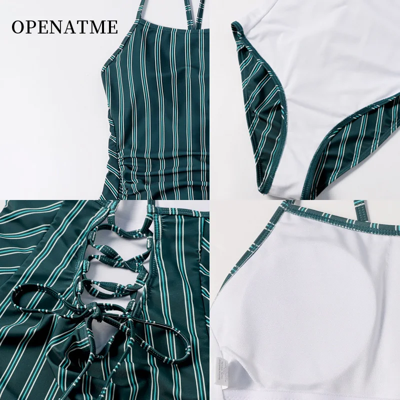 OPENATME пикантная камисоль с открытой спиной в полоску бикини тайском стиле