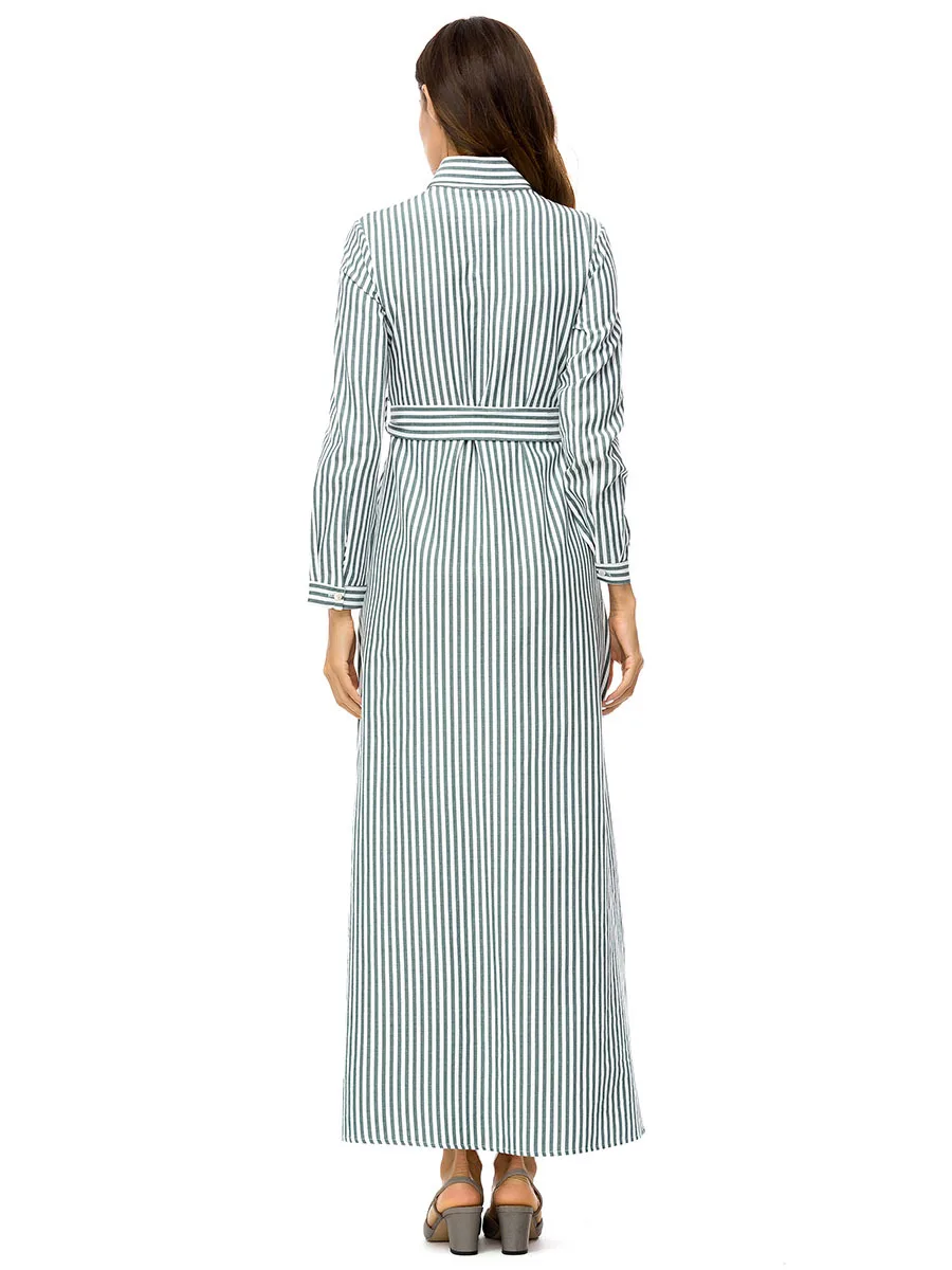 Мусульманское Для женщин с длинным рукавом платье макси Абаи Jalabiya Исламской