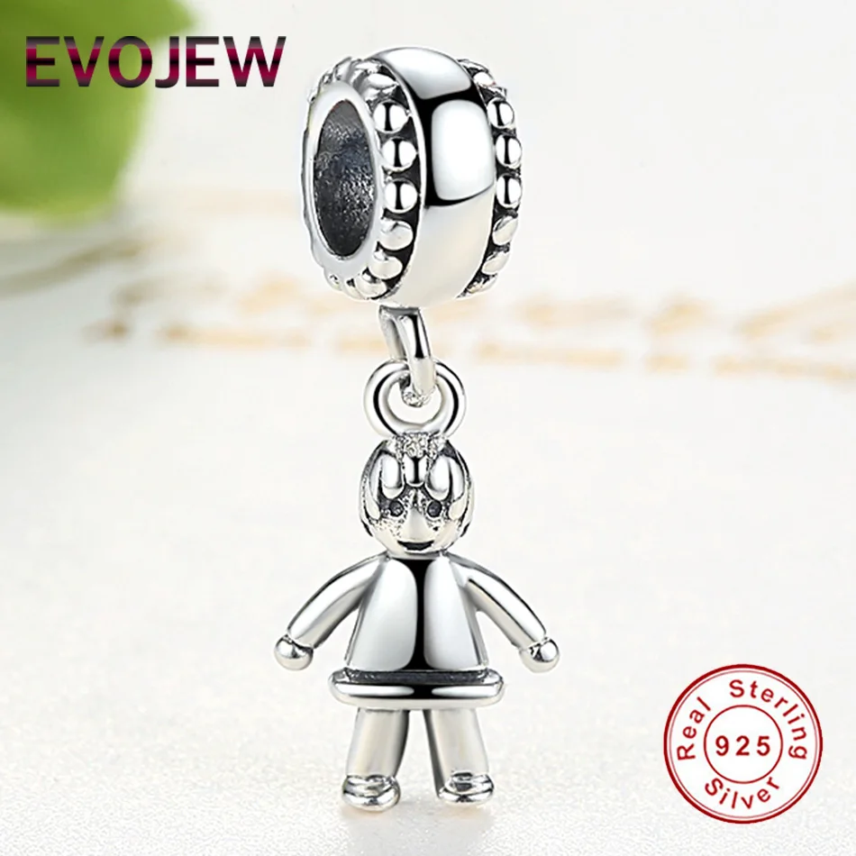 EVOJEW 925 пробы серебро для девочек и мальчиков кулон Бусины fit Pandora браслет & цепочки