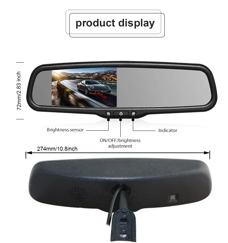 Зеркало заднего вида TFT lcd монитор заднего вида HD дисплей камера ночного видения камера заднего вида система парковки NTSC PAL