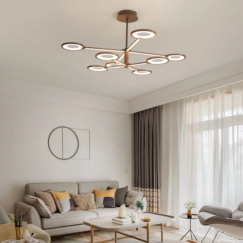 New Brown Ceiling Lamp for living room bedroom Aluminum Modern LED Light cocina accesorio lampara techo plafonnier led | Освещение