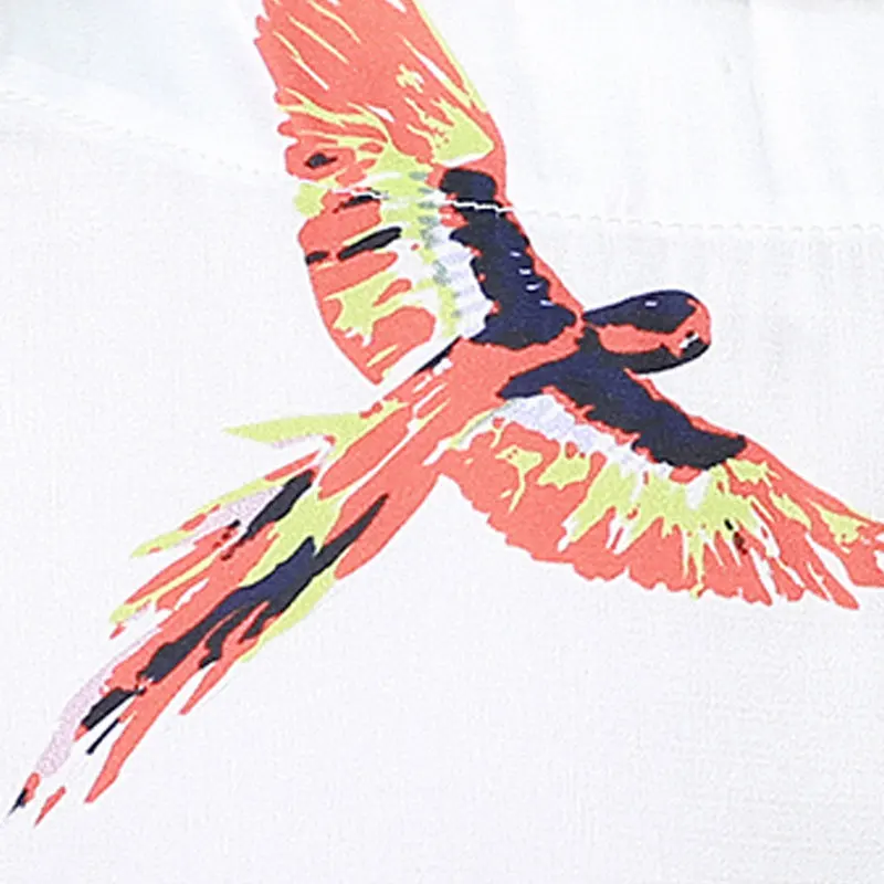 New Summer Tops Ladies 2018 Fashion Birds Print Blouses Women Short Sleeve Chiffon Blouse Shirt Casual Large Size Blusa Mujer |