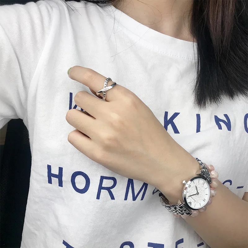 

MIARA.L manufacturers direct new simple opening ring female Korean version of retro irregular S925 sterling silver ring