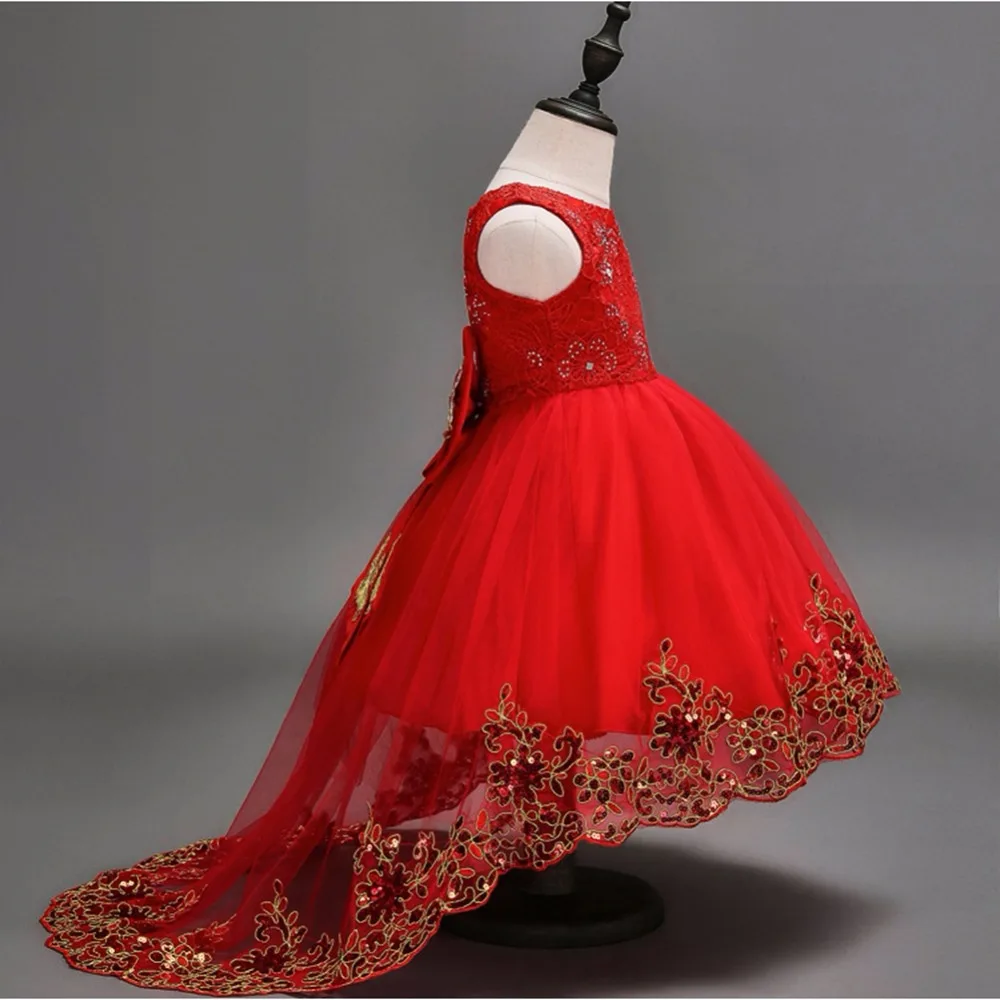 ANGELSBRIDEP/Красные Платья с цветочным узором для девочек кружевные короткие платья