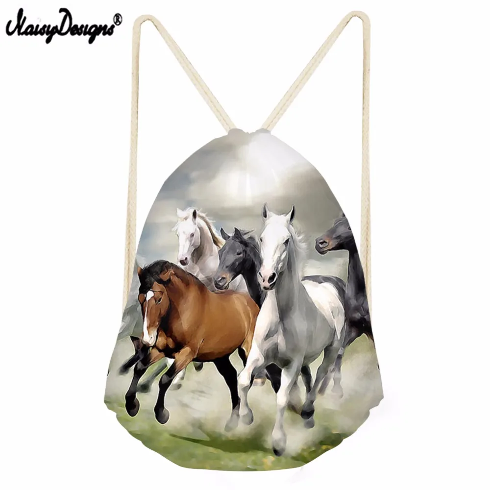 Noisydesigns путешествия для мужчин рюкзак конного наездника Печати Drawstring Bag Pink Flo YD