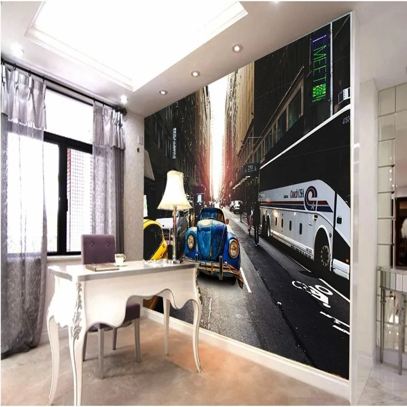 Обои 3d Европейская Архитектура улица дорога настенная живопись Гостиная