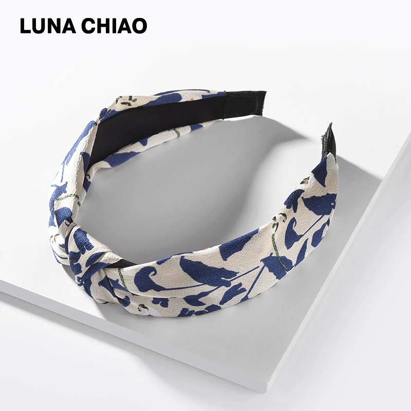 LUNA CHIAO, женские модные аксессуары для волос, ткань, дикие цветы, печатные повязки для волос, тропический стиль, повязки с узлом для женщин
