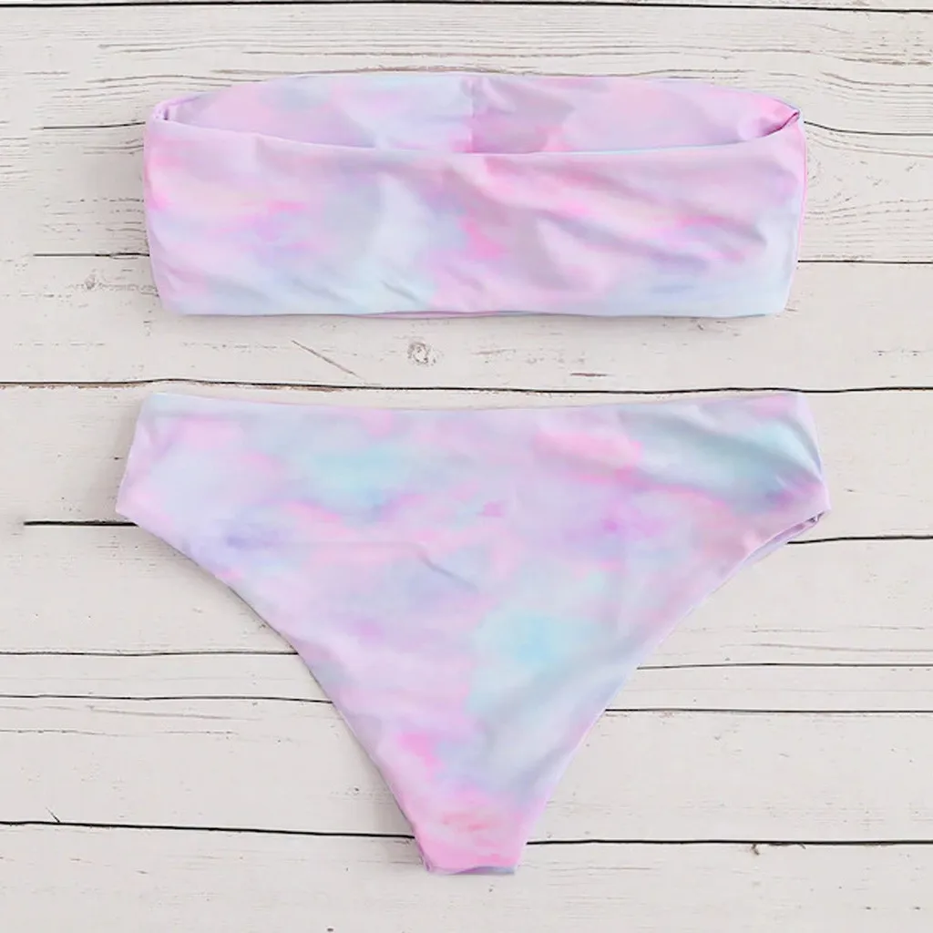 Женский сексуальный раздельный купальник с принтом пляжный женский бикини