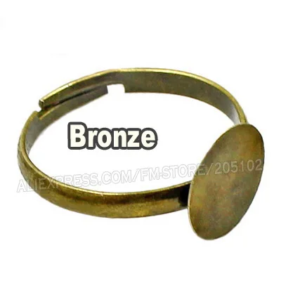35 шт./лот 18 мм металлическое регулируемое кольцо для пальцев настройки Золотой