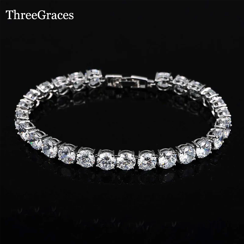 ThreeGraces Модные женские ювелирные изделия белый золотой цвет высокое качество