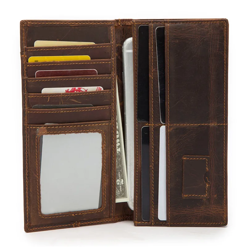 Мужской кошелек-органайзер из натуральной кожи брендовый винтажный Короткий