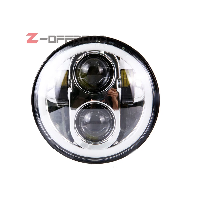 Для мотоцикла plug and play 5 75 "LED H4 фара с белым галогенным кольцом для dyna FX Softail |