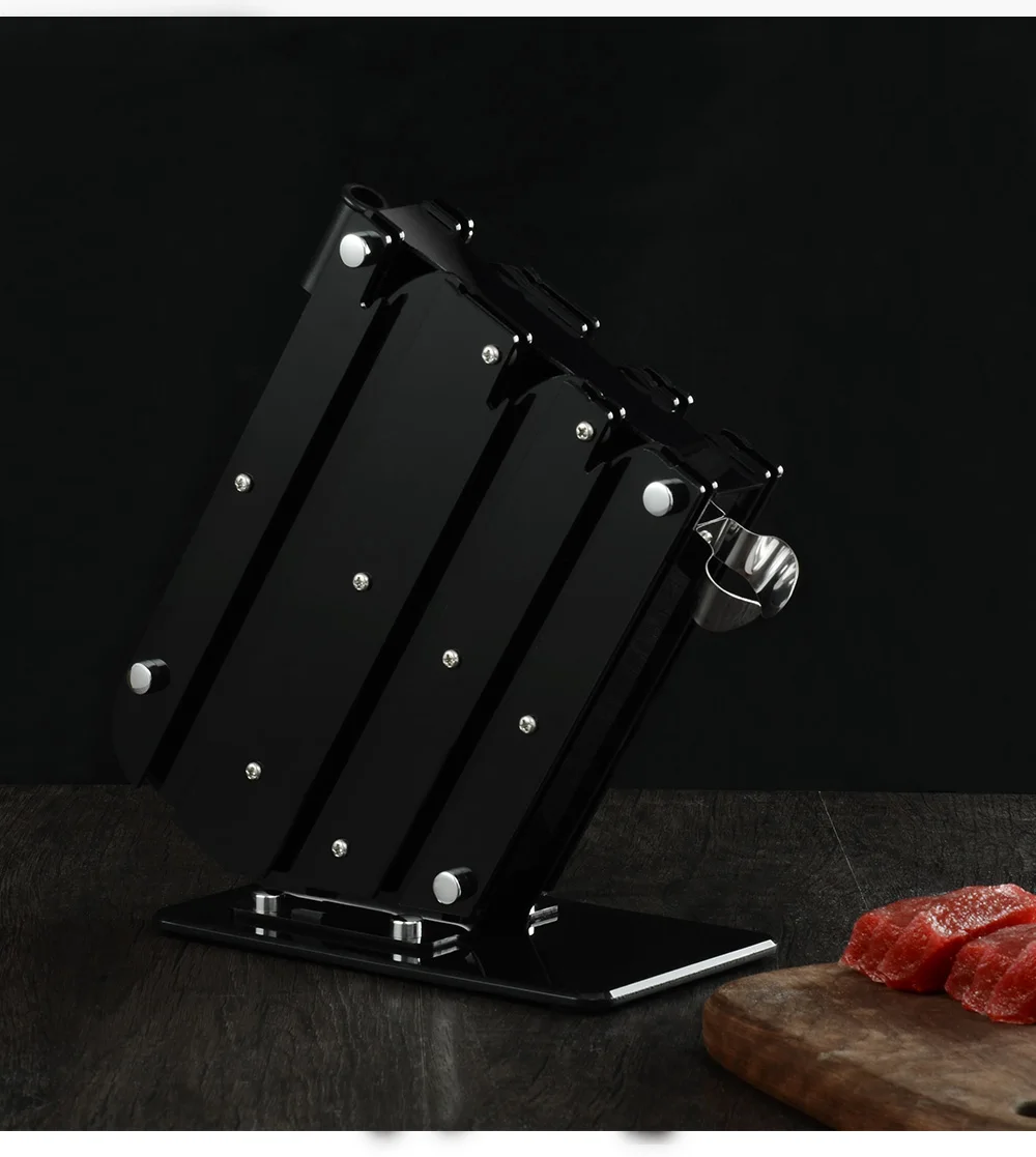 Дамасская кухонная подставка для ножей, черный держатель для столовых приборов, ножи из нержавеющей стали, керамические ножи, акриловые кухонные инструменты, 6 шт