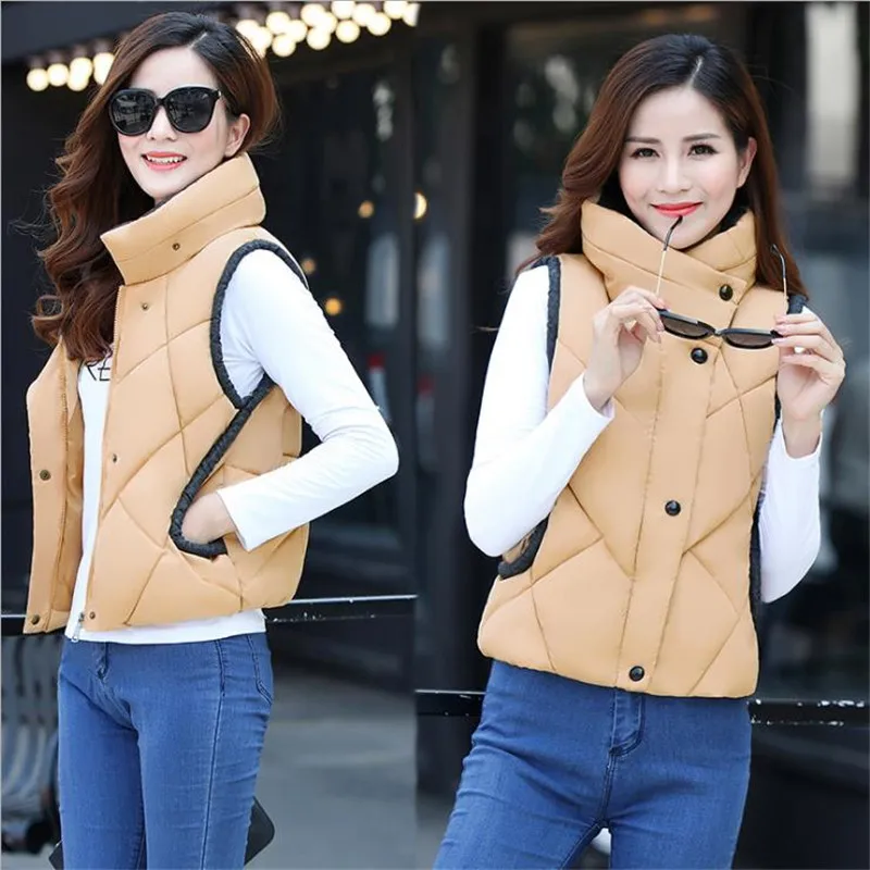 Осенне-зимние куртки без рукавов для женщин 2018 Новый женский жилет короткий