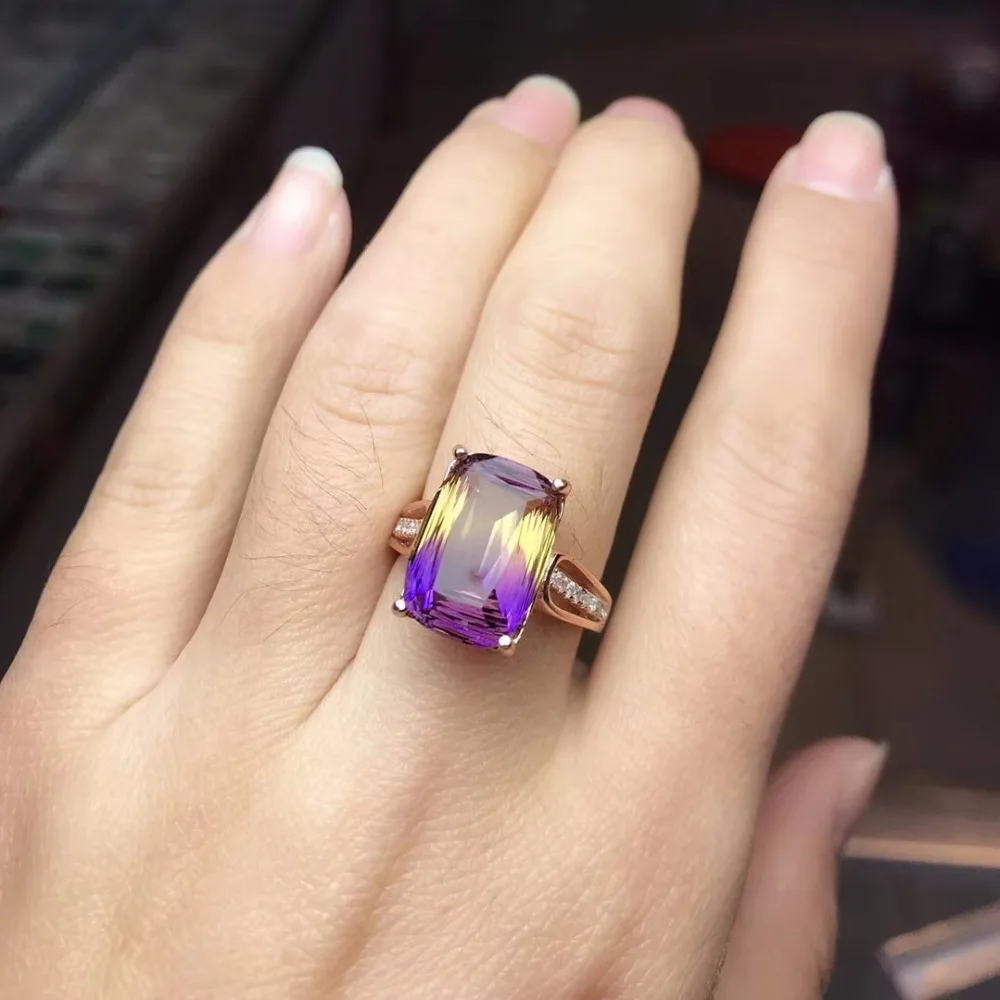 

Rare color gemstone, natural amethyst lady ring, 925 silver, novel craftsmanship, beautiful colors.
