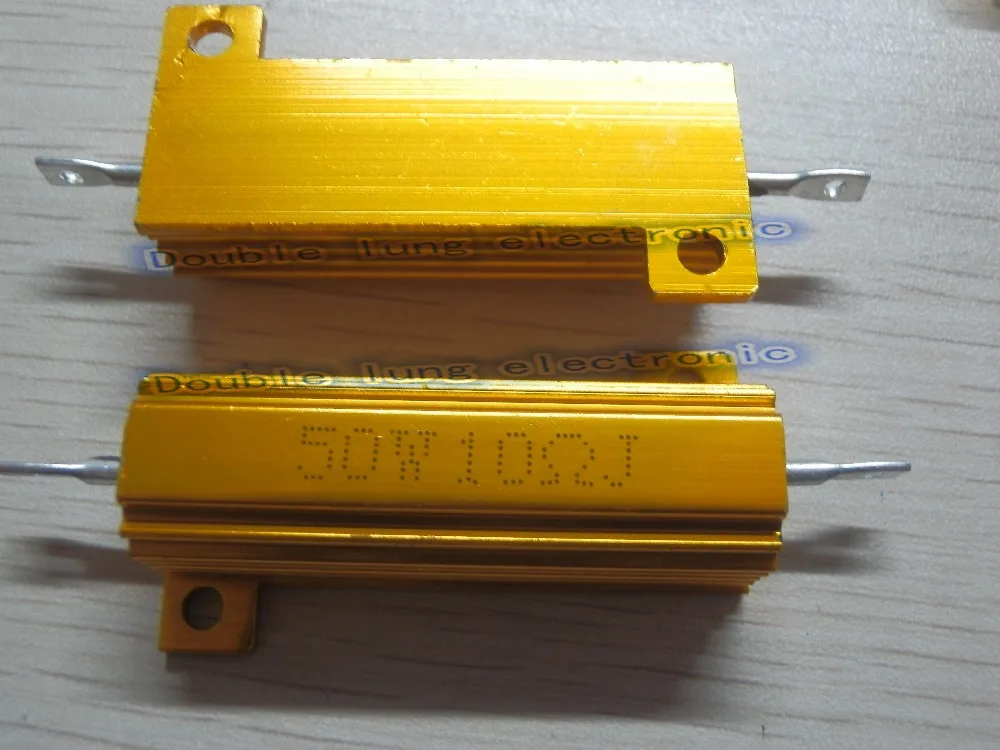 10 шт./лот RX24 50 Вт 1R 2R 3R 4R 5R 6R 8R 10R 15R 50R 100R 220R 1 K Ohm светодиодный нагрузочный резистор Алюминий чехол проволочный резистор