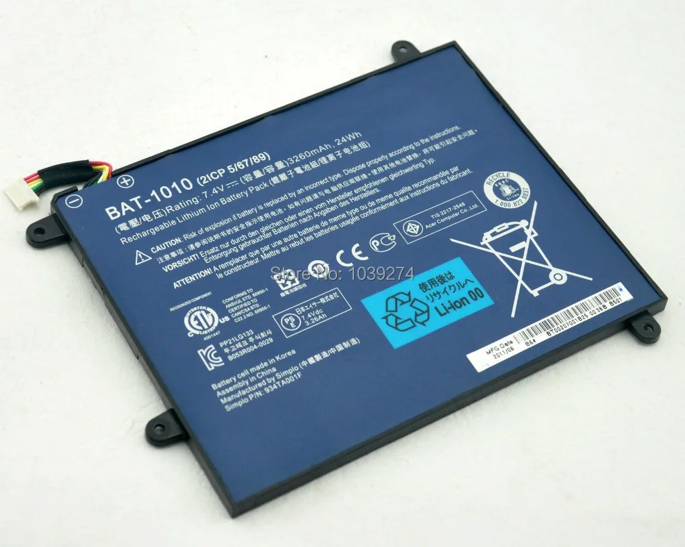 Оригинальная батарея для Tab A500 10S32u 10S16u BAT 1010|battery original|battery forbatteries batteries |