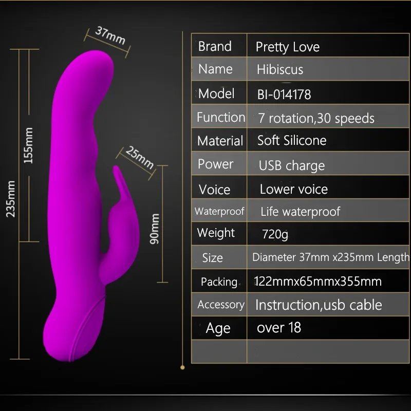 30 Speeds 7 Rotation USB Rechargeable Waterproof G Spot Vibrator Female Masturbation Wand Massager Adult Sex Toys for Women | Красота и