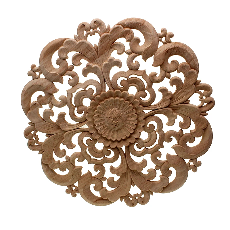 Сделай Сам круглые европейские наклейка с резьбой по дереву аппликации резные аппликации окна двери декор деревянные статуэтки ремесла