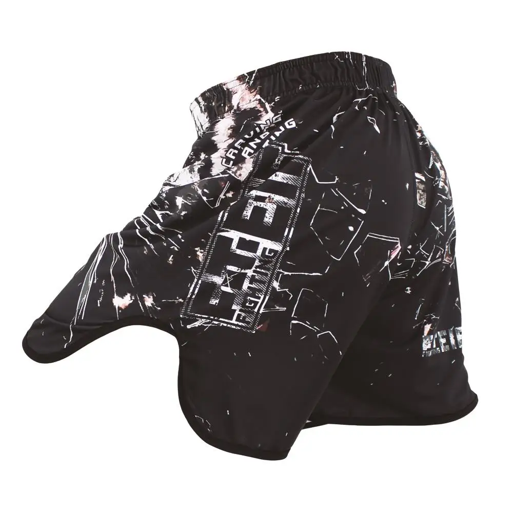 FTEIF Black Fighting Tiger Head MMA boxing shorts Stretch fabrics Shorts boxing clothing Tiger Muay Thai mma shorts fight shorts