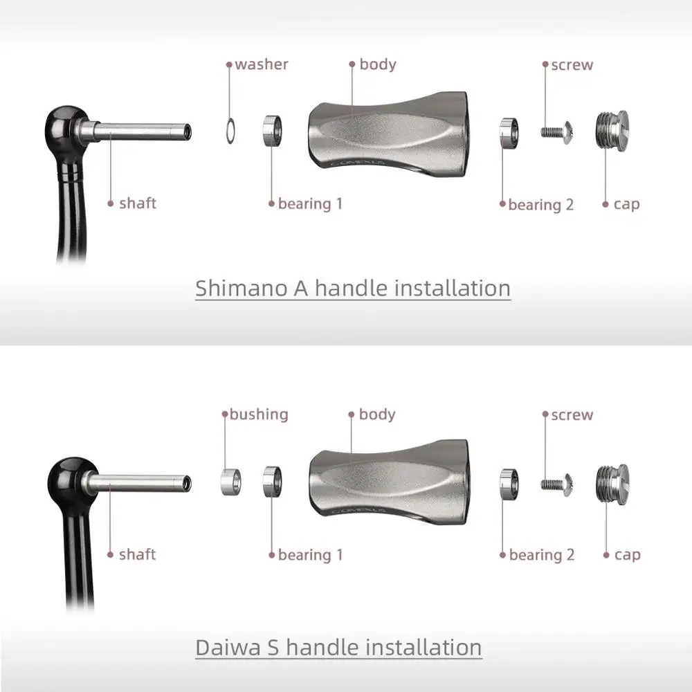 Ручка для спиннинга Gomexus 21 мм ульсветильник рыбалки Shimano Stradic FK FJ Antares Daiwa Freams LT -