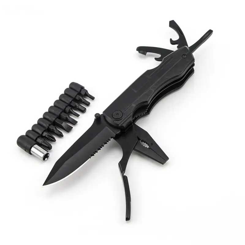 Multitool Outdoor Survival Pliers Pocket Knife Folding Hand Tool Screwdriver Cutter Serrated Edc Combination Multi Functional |